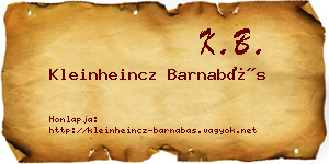 Kleinheincz Barnabás névjegykártya