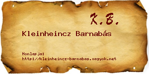 Kleinheincz Barnabás névjegykártya